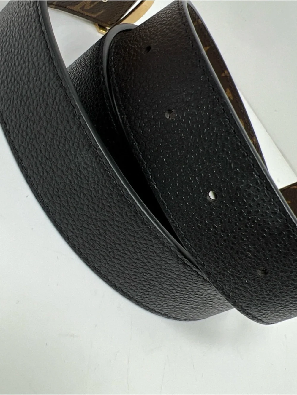 LOUIS VUITTON Monogram Belt LV Initial 30MM Reversible M0565 Brown Black